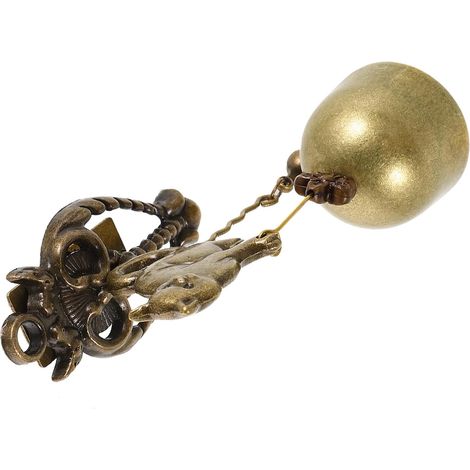 Timbre de puerta antiguo de metal con forma de gatito, campana colgante rústica para interior/exterior, campanilla de viento melodiosa.