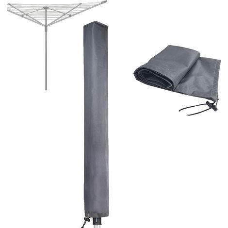 Housse de Protection pour séchoir à Linge Rotatif étanche avec Fermeture éclair 16 x 16 x 180 cm Gris (1/5)