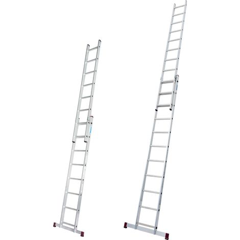 Krause Corda Alu Schiebeleiter Anlegeleiter 2 x 11 Tritte 5,3m 2-teilig Leiter (1/5)