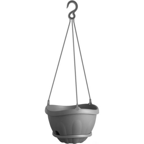 Pot de fleurs à suspendre - GONDOLA - D 28 cm - Gris - Livraison gratuite