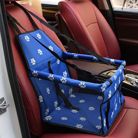 MINKUROW Seggiolino per Auto per Cani Seggiolino per Auto per Cani da Viaggio Pieghevole Seggiolino per Animali Domestici Impermeabile e Confortevole per Cani di Piccola Taglia (Blu) (1/5)