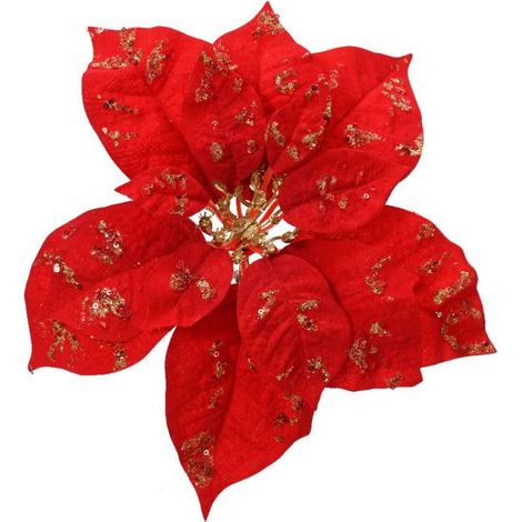 Clip stella di natale rossa in velluto