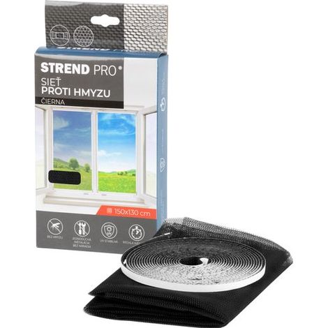 Fliegengitter FlyScreen2 150x130 cm, gegen Insekten und Mücken, für Fenster, schwarz PE