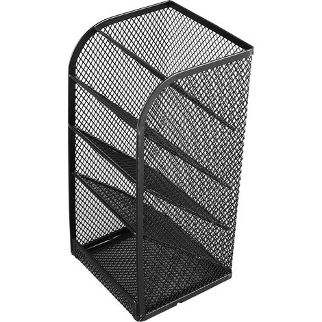 Porte-stylo multifonctionnel incliné, boîte de rangement de bureau en métal à plusieurs niveaux