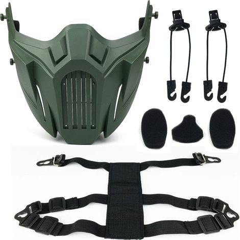 Masque de protection demi-visage militaire pour fan, équipement tactique, masque pour personne réelle en extérieur (1/5)
