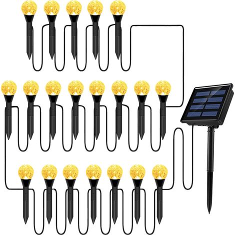Ensemble de guirlandes de lampes à bulles solaires pour pelouse, décoration de paysage extérieur, LED étanches IP65, lumières sur piquet à énergie solaire pour allée/cour/jardin (1/5)