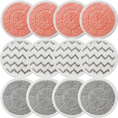 Pack of 12 replacement rotating pads compatible with Bissell Spin-Wave 3897A 3712C 3712W SmartSteam Mop Scrubbing Steam Mop Pads Spinwave (1/5)