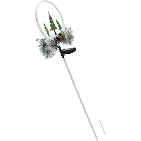 Lot de 2 lampes solaires en forme de pomme de pin, décorations de Noël extérieur, piquets pour jardin, pelouse, villa, lumières LED avec fausses pommes de pin, sapins lumineux solaires (avec piles int (1/5)