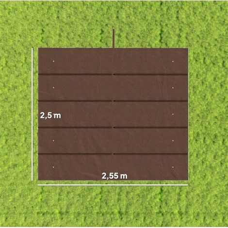 Tela de repuesto retráctil para pérgola 3 x 3 m, 250 x 255 cm, poliéster, café DESVIAE (1/3)