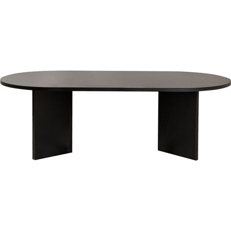 Drawer – Table basse ovale en bois mélaminé 119x60cm – Plateau épuré – Hauteur 40cm – Design scandinave contemporain (1/5)