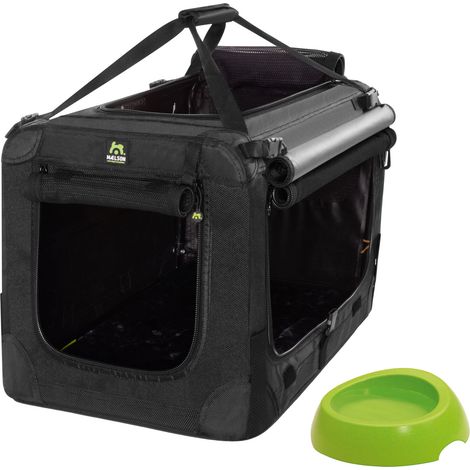 Maelson Soft Kennel Evo 62 cm + Biod Bowl - Transportbox für Hunde mit Bambusnapf (1/5)