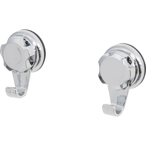 Lot de 2 crochets à ventouse Bestlock chrome - COMPACTOR - 5.4 x 4 x H.8 CM - Argent (1/6)