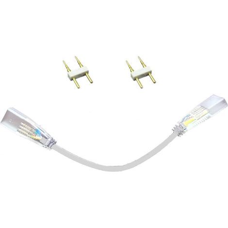 Connecteur d'angle pour bandes LED - 2 PIN connecteurs L - Pas d'aiguille 7 mm - 90/360 degrés à plier, câble adaptateur d'extension (1/2)