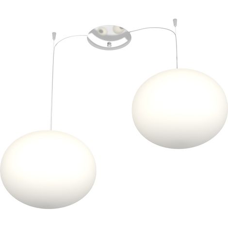 Sospensione Contemp Decentratori Soft Metallo Cromo Vetro Opaco 2 Luci E27 28Cm (1/3)