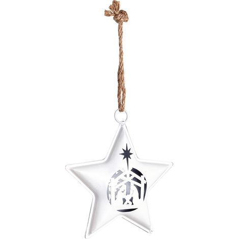 Pendaglio stella Natività colore bianco H17 cm