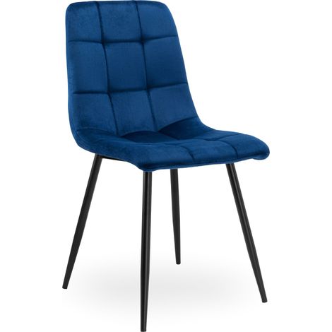 DENVER Samtstuhl in Blau