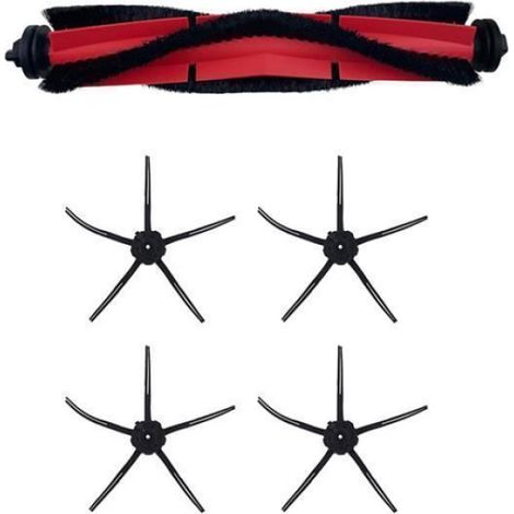 1 x Brosse principale + 4 Brosse latérale pentagonale pour balayeuse ROBOROCK Q5, Accessoires pour balayeuse Pièces de rechange (1/4)