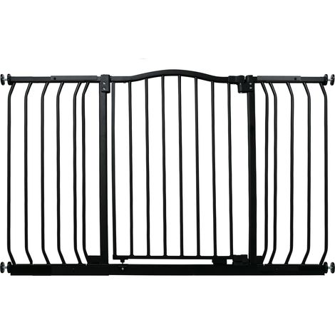 Bettacare Curved Top Dog Gate, 152cm - 161cm, Matt Black, Pressure Fit Pet Gate for Dog and Puppy, Pet and Dog Barrier