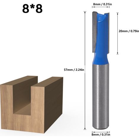 7-teiliges Set bestehend aus einem 8-mm-Nutfräser für die Holzbearbeitung, einem doppelseitigen Nutfräser, einem Nutfräser und einem weiteren Nutfräser. (1/5)