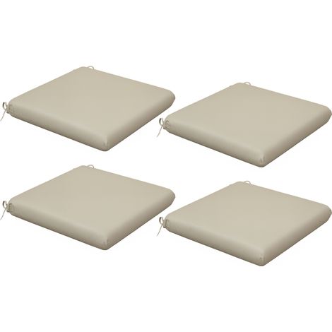 Set di 4 cuscini per sedie, 47 x 47 cm, imbottitura spessa, resistenti allo sbiadimento, beige.