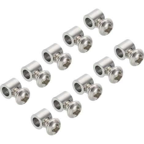 5.3x6mm Wire Rope Clips, 20 Pcs Steel Cable Clamps 3.5mm Single Hole Wire Lock Rope Fittings Clip with M4 x 0.7 Screws for Cable