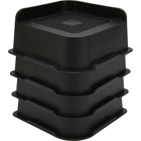 Set mit 4 flachen, L-förmigen ABS-Füßen, rutschfest, für Schreibtisch, Schrank, Sofa, Couch und Tisch, Schwarz, 5,1 cm / 2 Zoll (1/5)