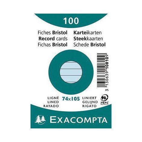 Exacompta Karteikarte 10810SE DIN A7 liniert blau 100 St./Pack. (1/4)