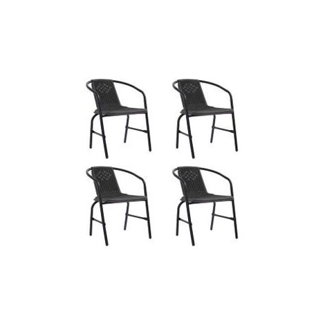 Chaises de jardin lot de 4 Rotin plastique et acier 110 kg (1/5)