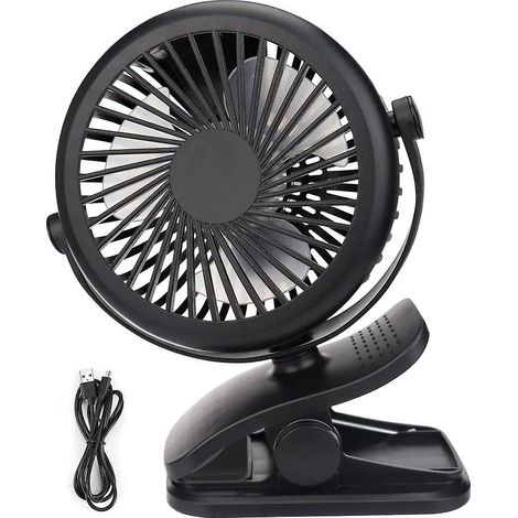 Mini ventilateur USB, ventilateur portable silencieux, 3 vitesses de rotation à 360° (AAA) (1/5)