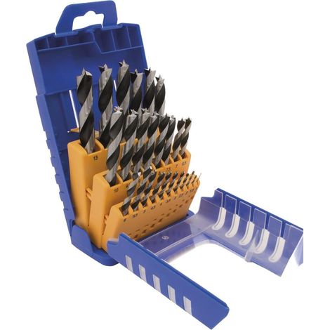 FISCH-Tools Holzspiralbohrersatz 012K 25-tlg.D.1-13mm 0,5mm steig.CV-Stahl
