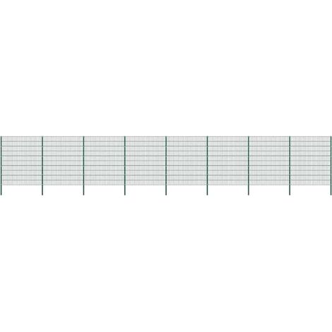 Teenpull – Zaunelement mit Pfosten Eisen 1385 x 200 cm Grün (1/5)