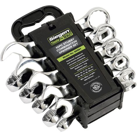 Sealey Siegen Stubby Combination Spanner Set 10pc S0561 (1/2)
