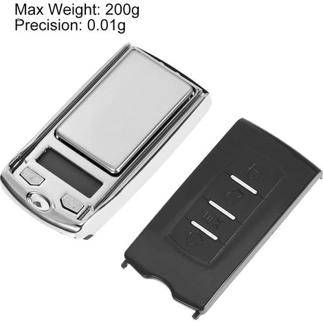 Balance de poche numérique électronique 200g 0.01g Mini clé de voiture Style Portable précision pesée LCD rétro-éclairé affichage pour bijoux or (1/4)
