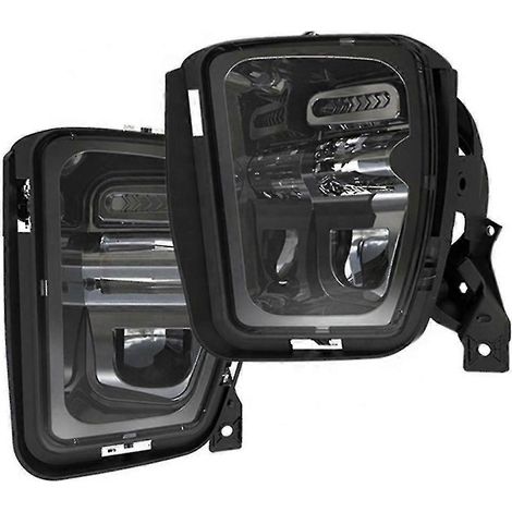 Zwei schwarze LED-Nebelscheinwerfer für die vordere Stoßstange der Ram 1500 Modelle der Baujahre 2013-2018, Modellnummern 68104821ac bzw. 68104820ac. (1/5)