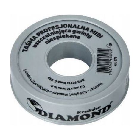 Ruban PTFE - Etancheite Filetage Sanitaire 15 mm x 12 mm x 0,2 mm - Pour Raccords Tuyaux Eau Gaz - 1 Rouleau