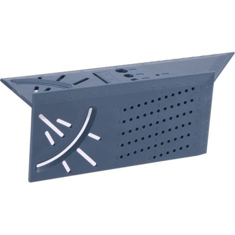 Righello angolare multifunzionale a 45°/90°, righello di linea, dima di arresto 3D per la lavorazione del legno, 20 x 6,3 x 7 cm, grigio, 1 pezzo (1/5)