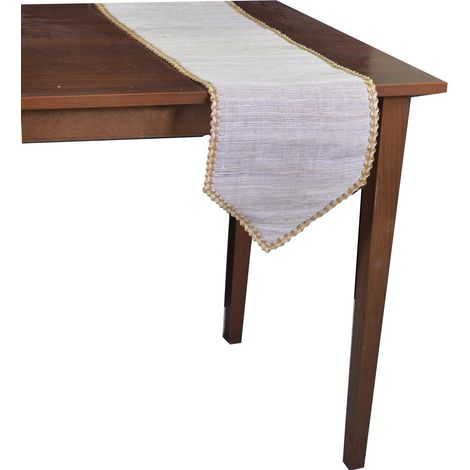 Mantel camino de mesa rectangular de tela blanca cm30x150 (1/3)