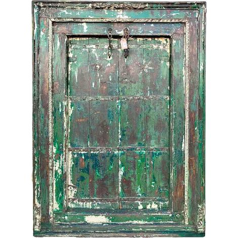 Puerta de madera marrón acabado artesanal 130x14x190 h cm