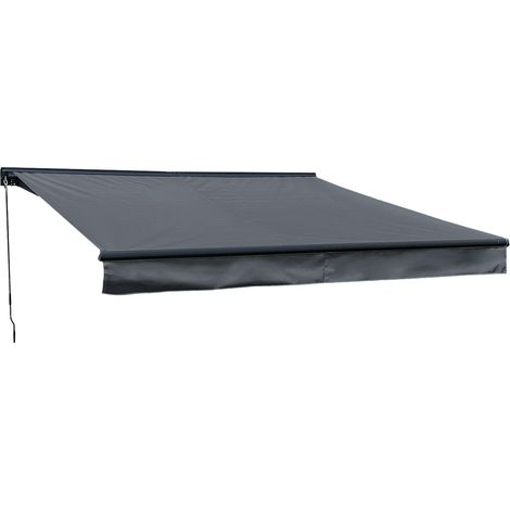 Toldo SAULE 3,5 × 3m con semicubierta Tejido antracita y estructura gris