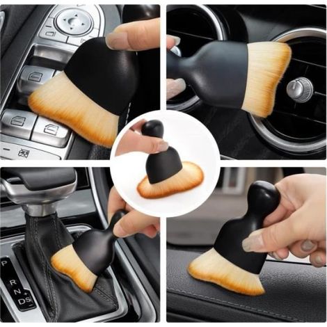 2 pièces de brosse douce de nettoyage d'intérieur de voiture, brosse de nettoyage multifonction à poils souples, brosse de nettoyage (1/4)