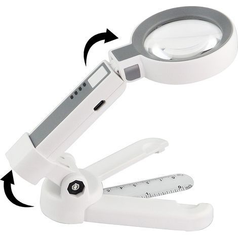 Illuminated magnifying glass (7X) with light, small pocket magnifier, illuminated pocket magnifier for reading coins, hobbies and travel. (1/5)