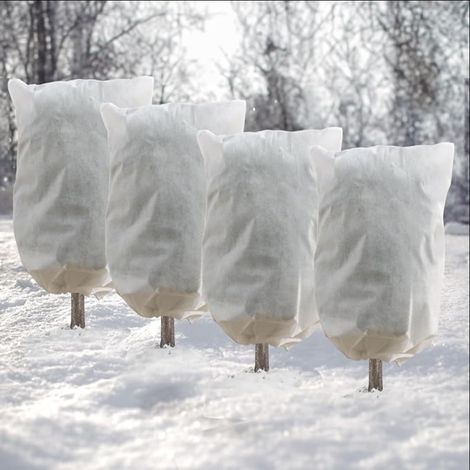 60x80 cm Voile d'Hivernage, Protection Plantes Hiver avec Cordon, Réutilisable Tissu De Protection des Plantes d'hiver de Gel, Givre, Insectes (1/5)