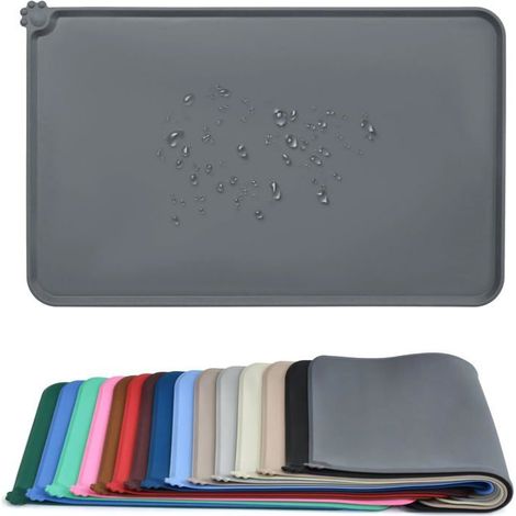 Ecleanfy - Tapis d'alimentation pour animaux, tapis en silicone imperméable pour nourrir les chats et les chiens. (1/5)
