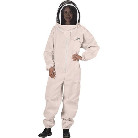 LYERCW – Ein Paar Imkeroveralls aus natürlicher Baumwolle + ein Paar Schaffellhandschuhe (1/5)