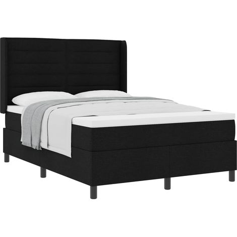Maison Exclusive - Boxspringbett mit Matratze Schwarz 200 x 140 c