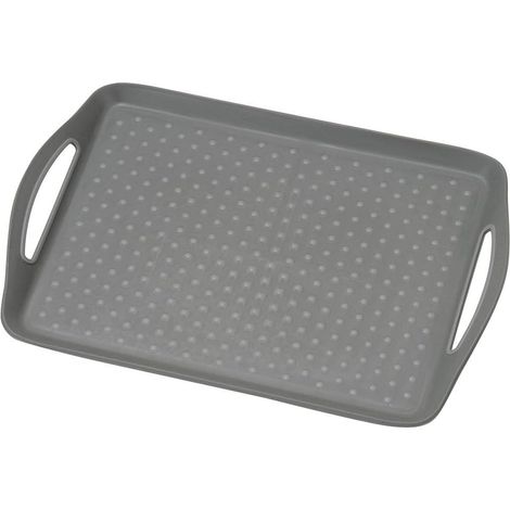 Plateau de Service, matériau : Plastique, Dimensions : 45,5 x 32 x 4,5 cm, Couleur : Gris 77207 (1/2)
