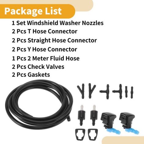 Kit de buses de lave-glace Bleu Pour Cadillac Cts 08-15 25815793 + Joints + Connecteurs droits, Y, T + Clapets + Tuyau (1/5)