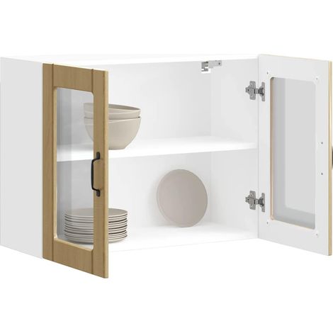 Küchen-Hängeschrank mit Glastür Lucca Sonoma-Eiche Holzwerkstoff