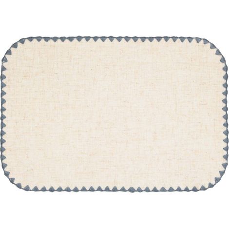 Set de table effet lin Sandrine 45x30cm bleu - Atmosphera créateur d'intérieur (1/3)