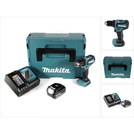 Makita DDF 485 RT1J Akku Bohrschrauber 18V 50Nm im Makpac + 1x 5,0 Ah Akku + Ladegerät